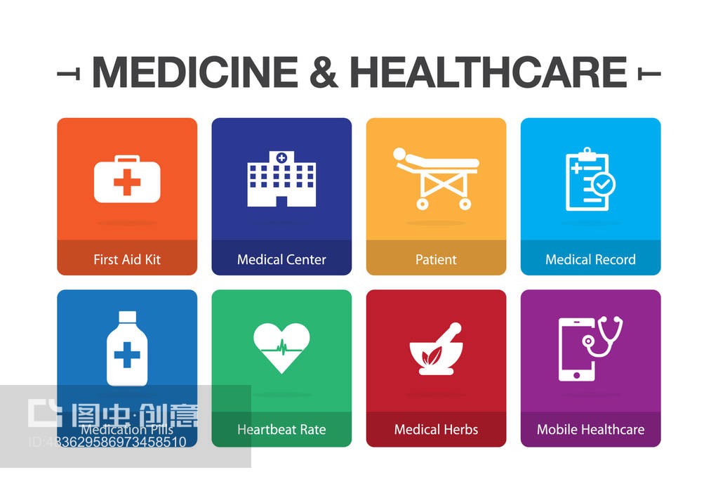 医疗保健信息图标集Healthcare Infographic Icon Set
